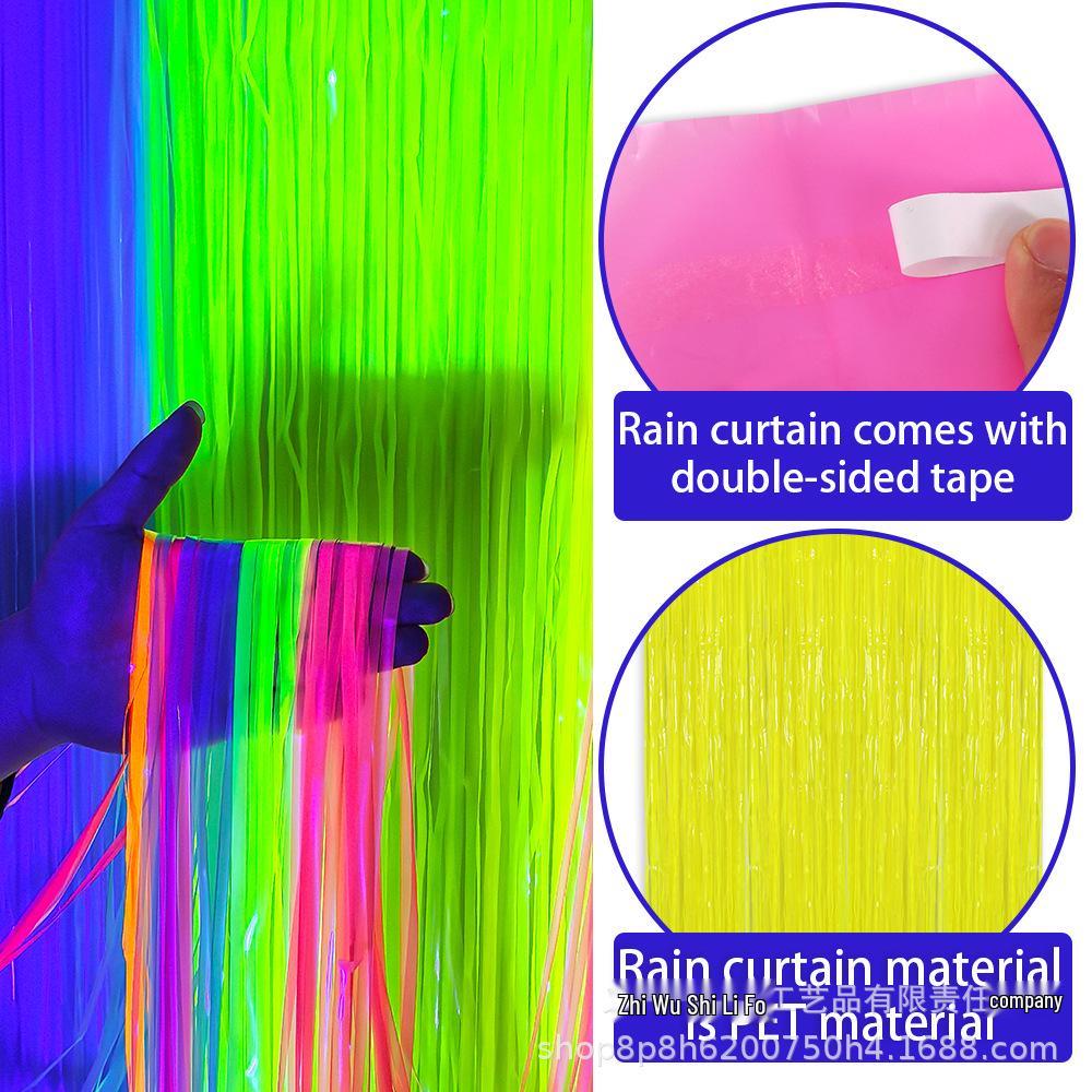 Colorful Macaron Tinsel Curtain for Kids' Party Decor & Dress-Up