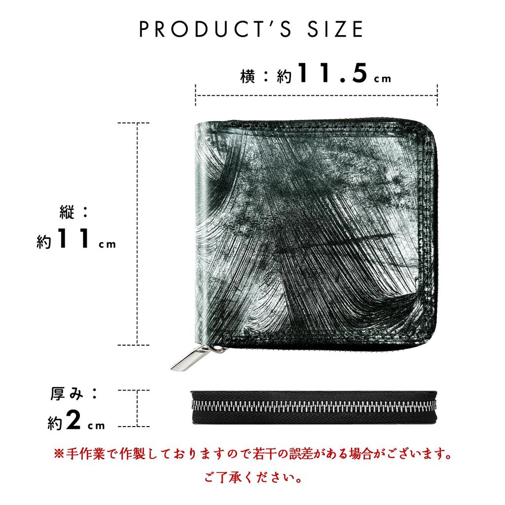 Trendy Yamagishi Genuine Bridle Leather Bloom Leather Wallet, Made In England, Bifold, Round Zipper, Compact, Luxury, Dark Green, for Men and Women