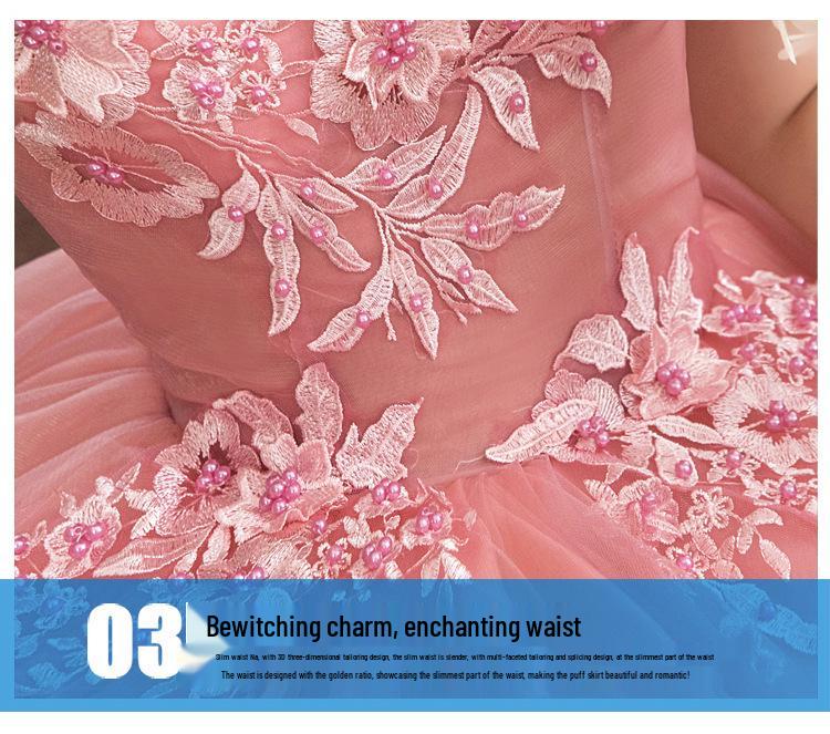 Colored Yarn Student Art Puffy Skirt 2025: New Style Host Evening & Performance Dress for Women