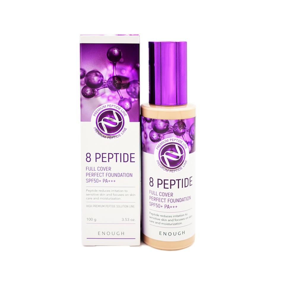 

ENOUGH 8 Peptide Full Cover Perfect Foundation SPF50+ PA+++ #21 Тональный крем с пептидами