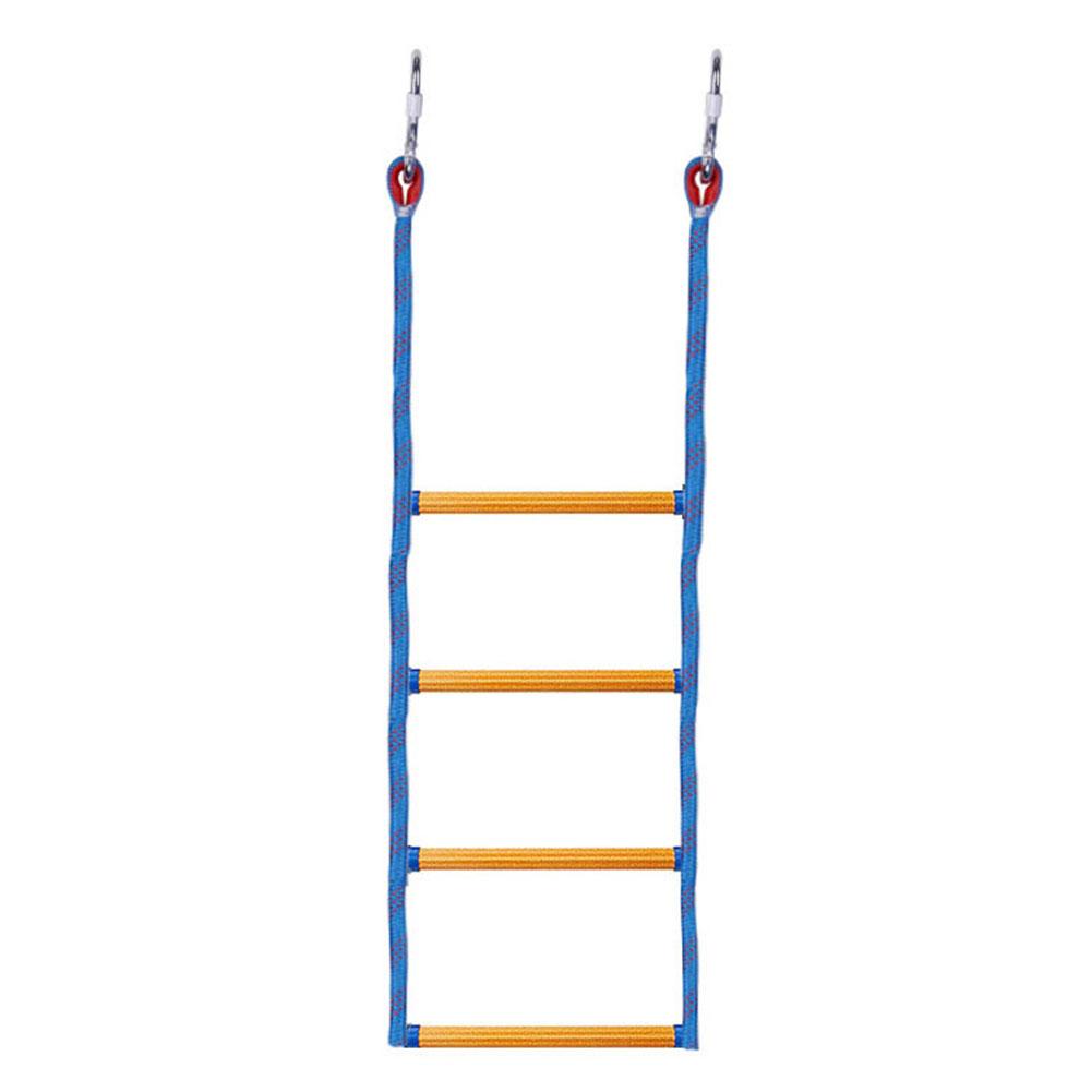 4 Step Heavy Duty Climbing Rope Folding Portable Rope Boarding Ladder Swim Ladder for Inflatable Boat Kayak Motorboat Canoeing