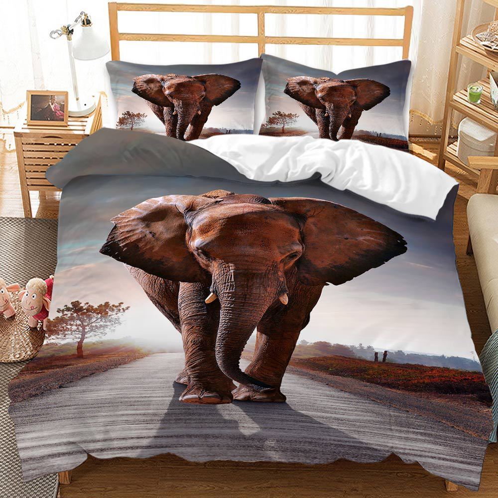 Reactive Printing Watercolor Painting Bohemian Elephant Bedding Set Winter Duvet Cover Sets Kids Adult Home Textile Bed Cover