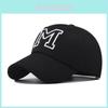 M Letter Embroidered Baseball Cap With Adjustable Fit For Outdoor Sun Protection