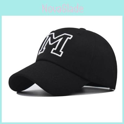 M Letter Embroidered Baseball Cap With Adjustable Fit For Outdoor Sun Protection