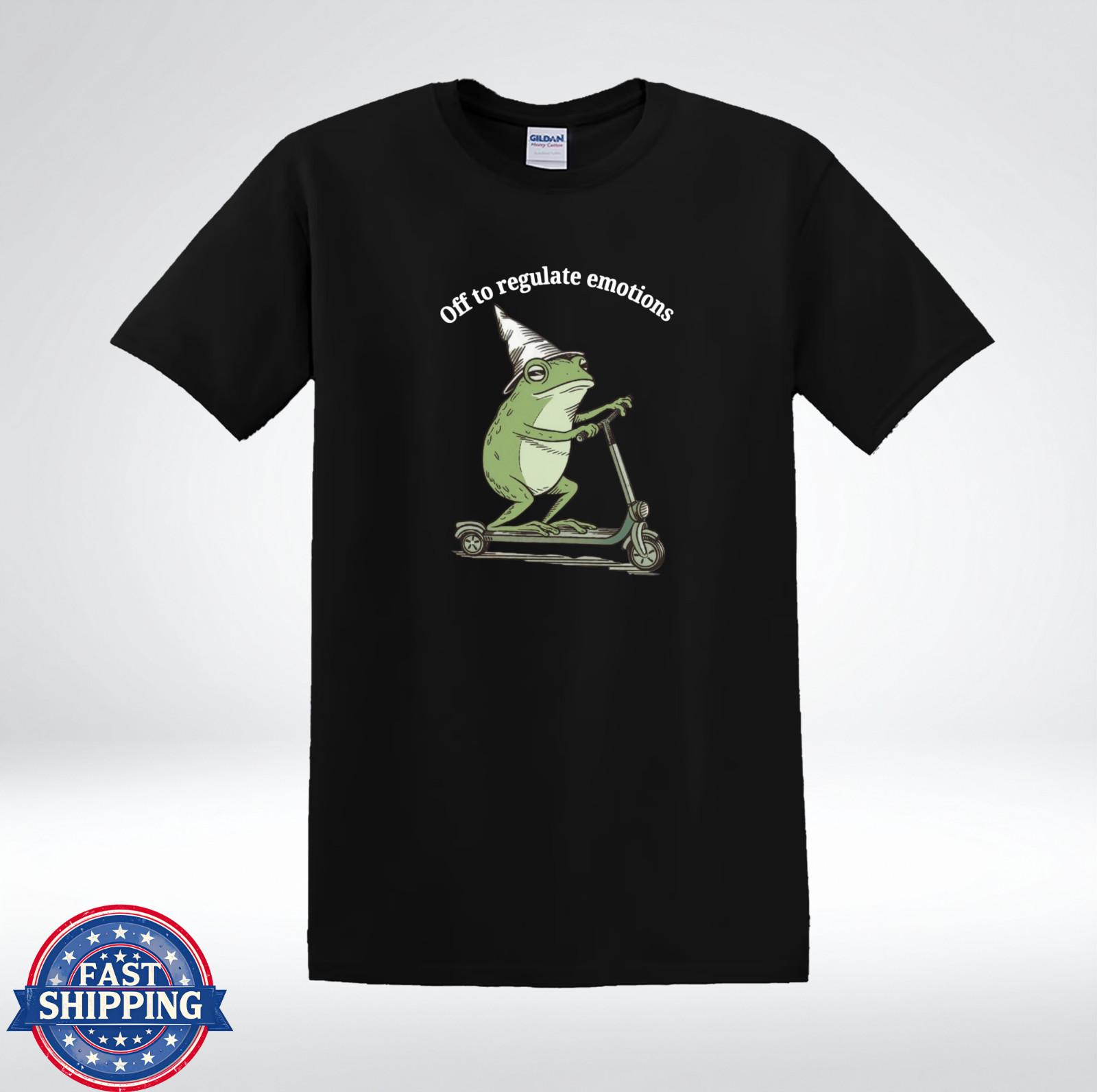 Funny Frog Off To Regulate Emotions Scooter Meme Humor T-Shirt XXXL