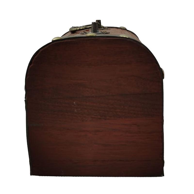 1 Set Vintage Treasure Storage Box Wooden Treasure Chest With Lock Piggy Bank Organizer Saving Box Case For Home Decoration