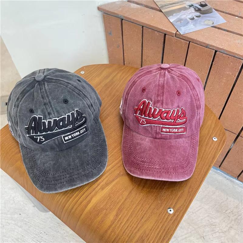 Embroidery Letters Baseball Cap For Men Women Retro Washed Cotton Snapback Outdoor Sport Sun Hats Hip Hop Street Dad Trucker Cap