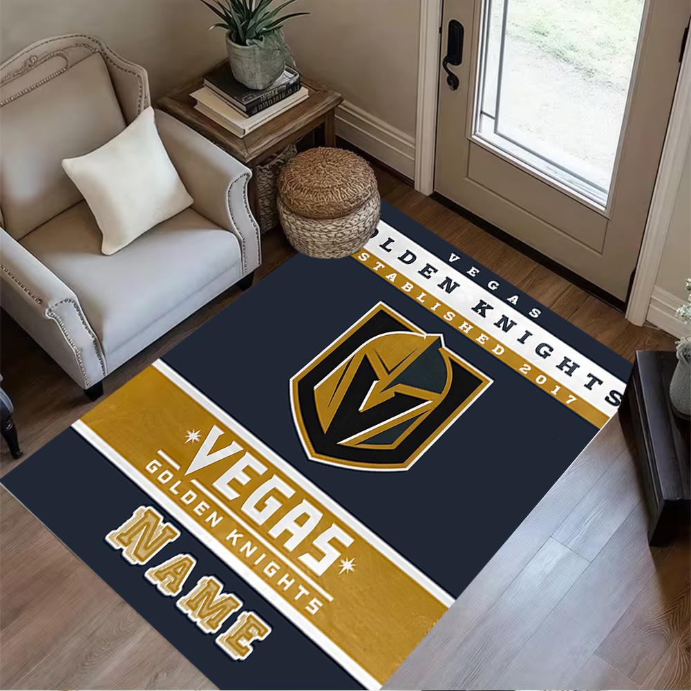 Golden Knights Vegas Pride Personalized Name Area Rug Design for Hallway Dormitory Game Room Living Rooms Antislip Carpet Decorate Offices