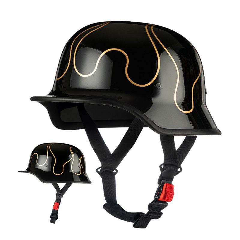 IBK Soldiers Vintage Half Helmets Men And Women Motorcycle Hareid Style Bucket Helmet Cruise Electric Vehicle Helmet