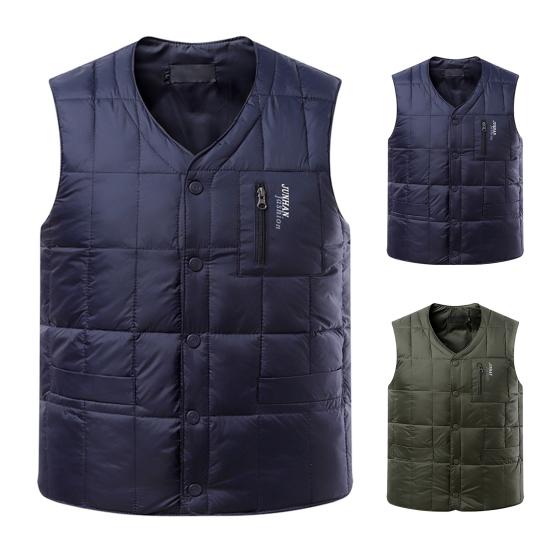 

Мужской жилет, однотонный утолщенный однобортный жилет с подкладкой большого размера, приталенный жилет для повседневного ношения