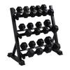 HOX 3-Tier Rubber-Coated Steel Dumbbell Rack