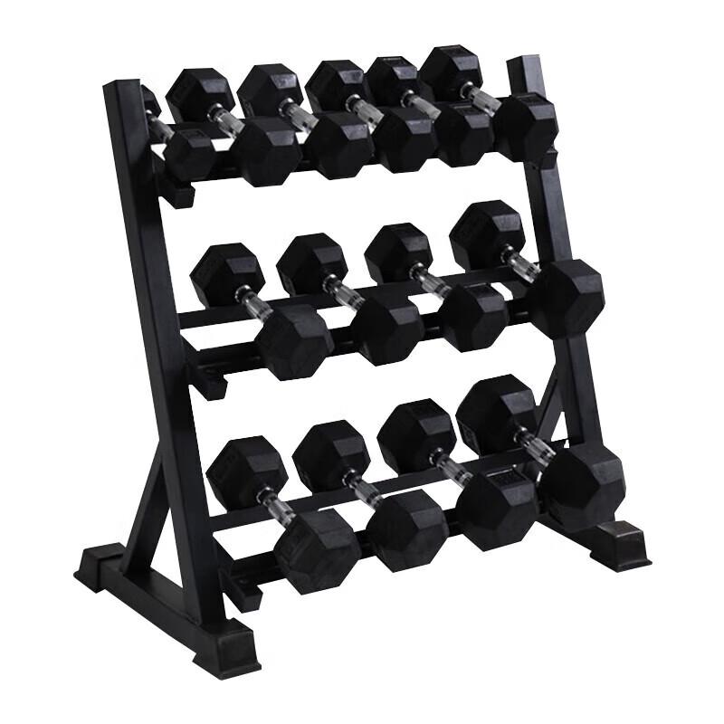 HOX 3-Tier Rubber-Coated Steel Dumbbell Rack