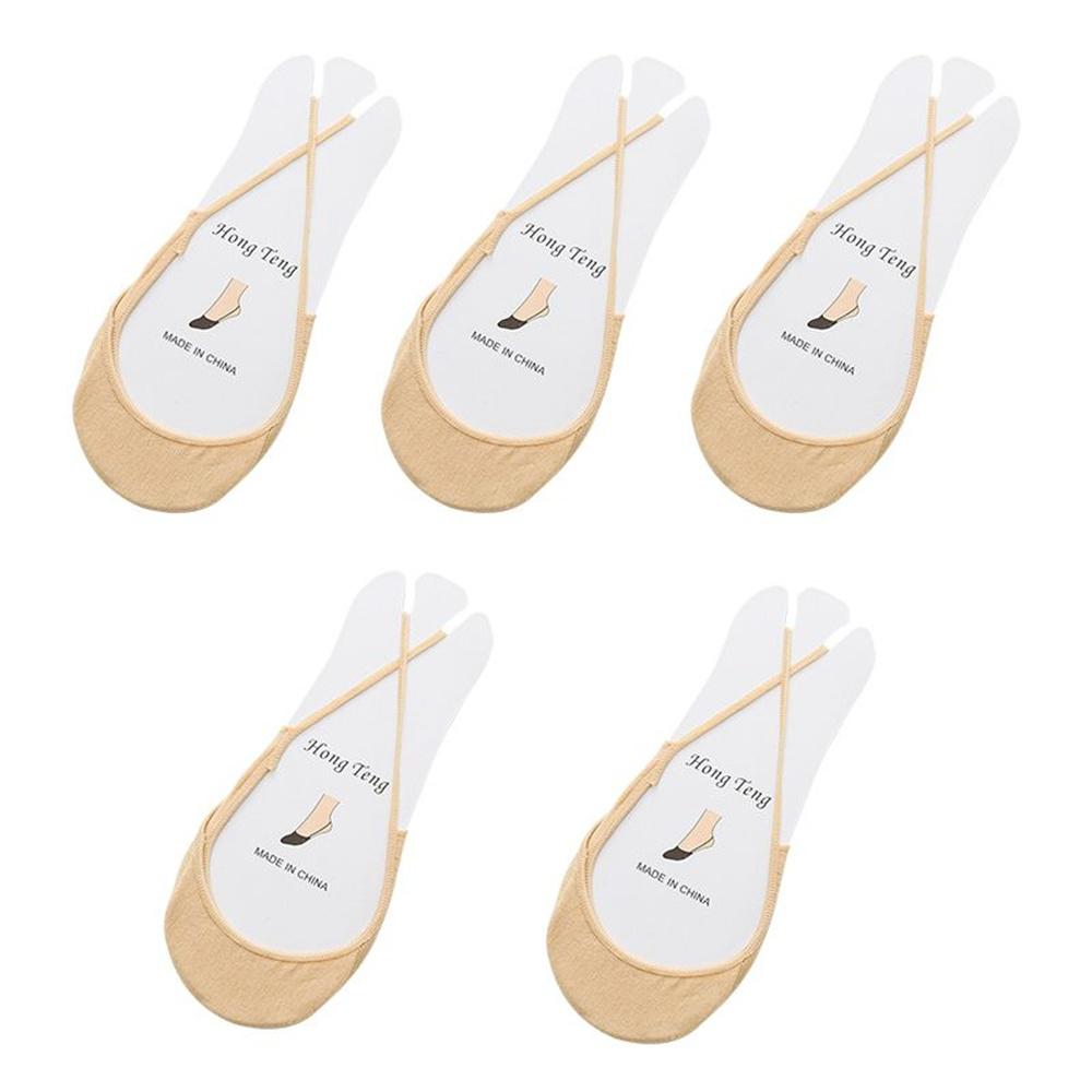 5 Pairs Suspenders Women Cotton Boat Socks Invisible Shallow Mouth Summer Thin Half Sole Socks Not Drop Heel Short Sox
