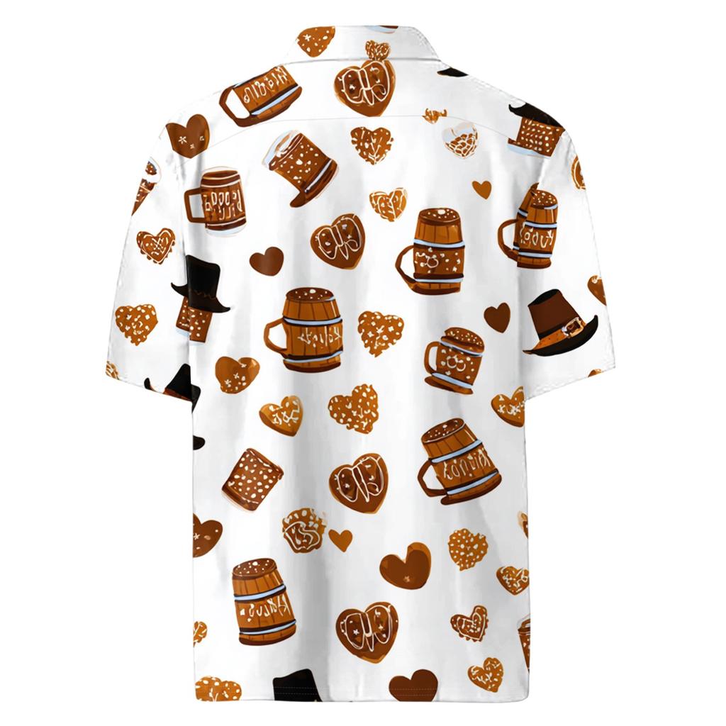 Men's Casual Casual Independence Day Print Short-sleeved Shirt