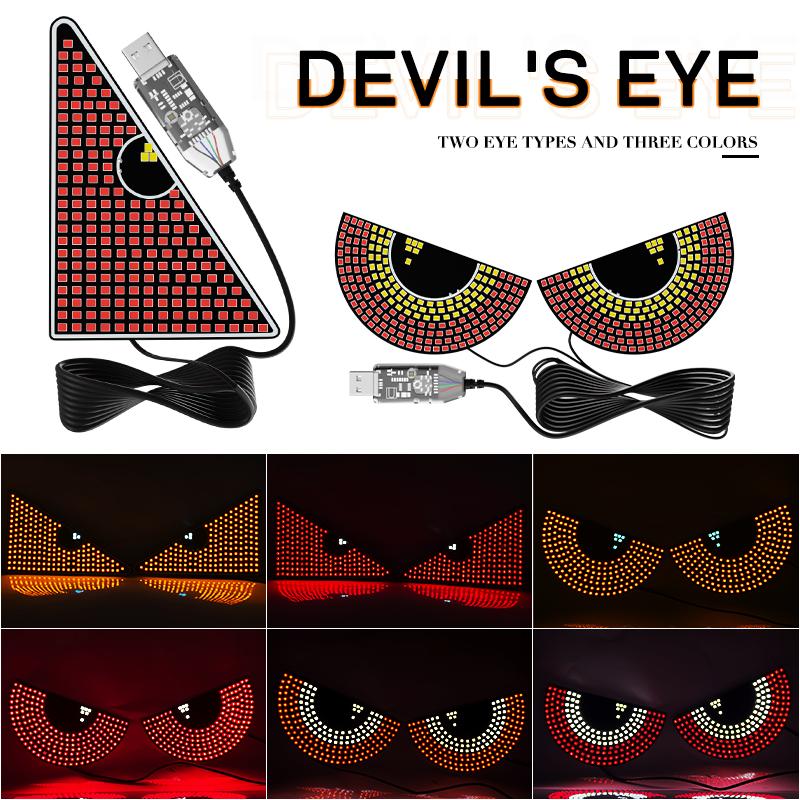 Funny Devil's Eye Light Car LED Atmosphere Lamp Truck Auto Front Rear Windshield Decorative Accessories Strobe Warning Lights