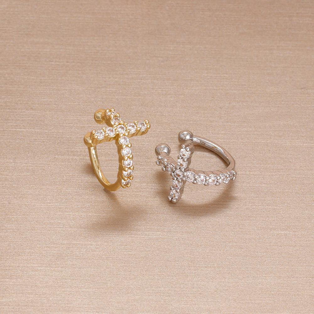 1PC Fashion No Piercing Ear Cuff Cross Earrings for Woman Fake Piercing Earcuff Clips Earrings for Women Cuffs Jewelry