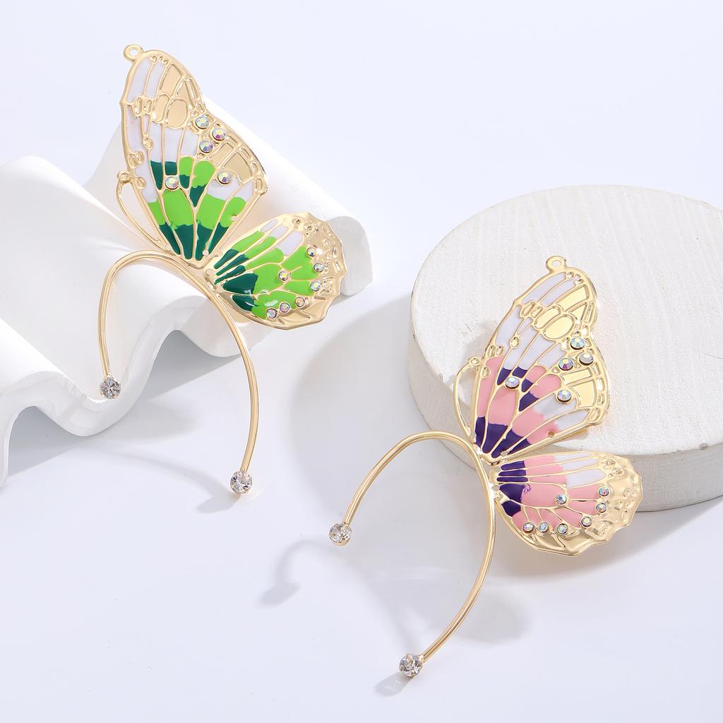 New Jewelry, Sweet Single Elf Ear Clips, Ear Hanging Women, Rhinestone Wings Without Ear Holes, Butterfly Ear Bone Clips.