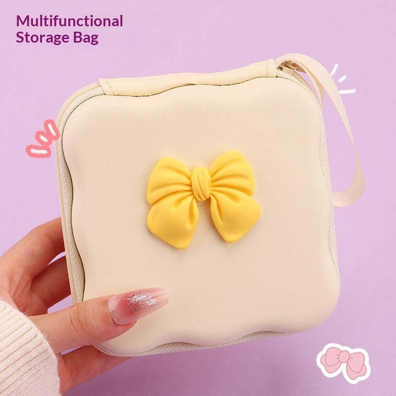Charger Lid Storage Bag Fashion 3D Heart Design Drop-resistant Protective Case Lightweight Organizer for Office School Travel