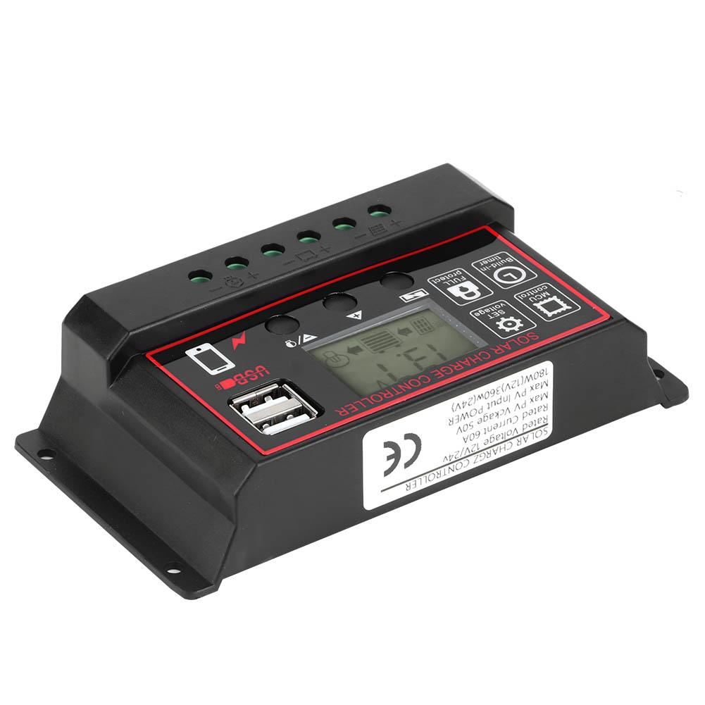 12V 24V Solar Photovoltaic Meter Intelligent Digital Display Controller USB 5V 60A