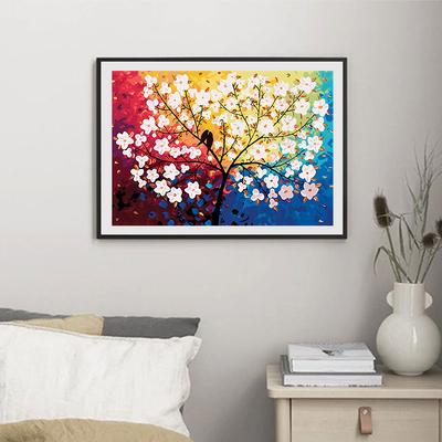 Pittura Diamante Fai da Te 5D Albero Fiorito Kit Punto Croce Mosaico Ricamo Diamante Rosa Trapano Rotondo/Quadrato Completo Decorazione Casa