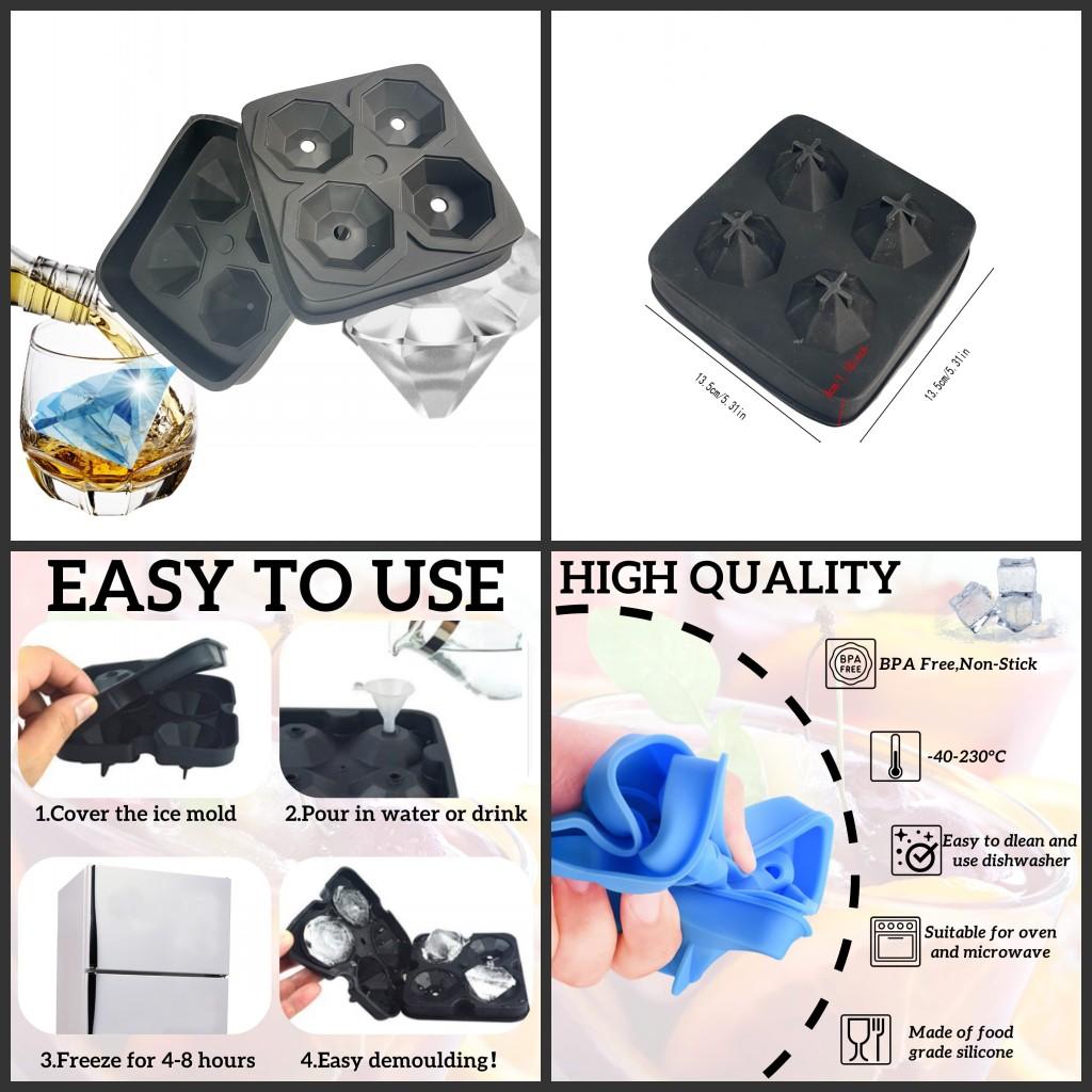 1PC Silicone Ice Cube Tray, Ice Cube Trays for Freezer, Easy Release Silicone Ice Cube Molds for Whiskey, Cocktail, Chocolate