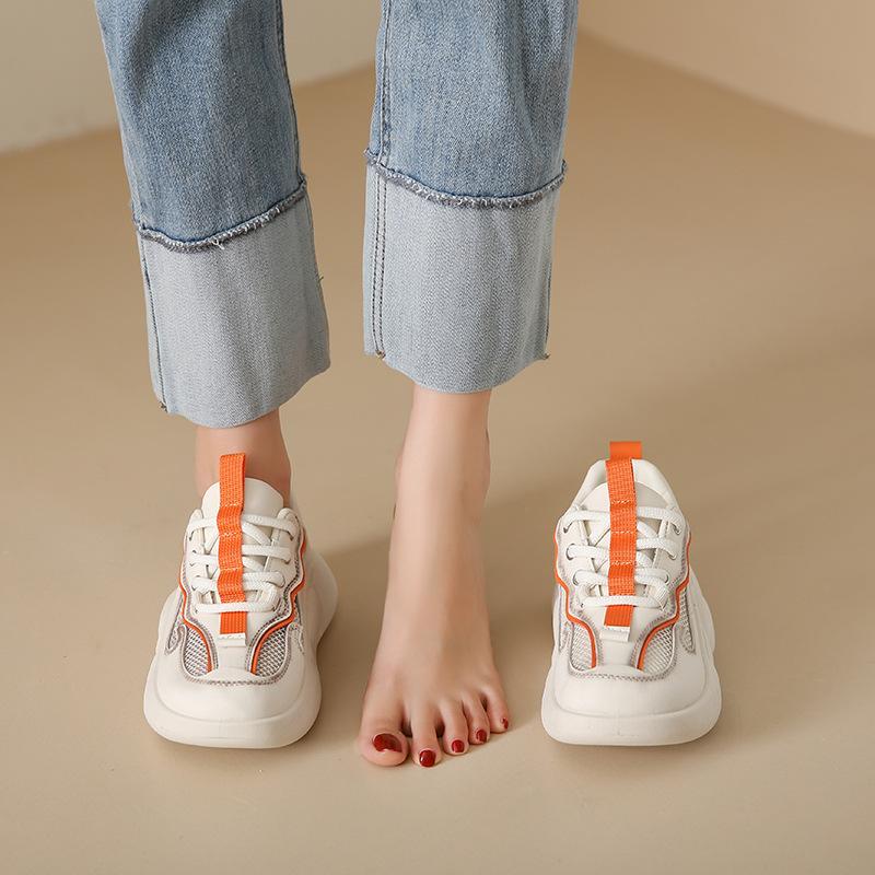Women's Fashion Mesh Sneakers 2024 Summer New Thick Soled Anti-Slip Wear-resisting Casual Soft Bottom Sports Trendy Shoes