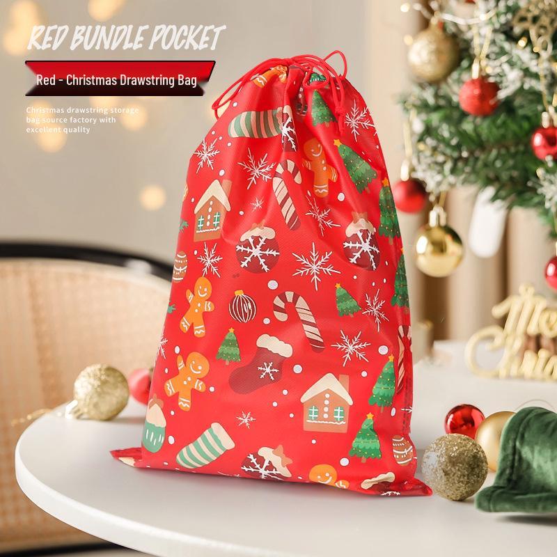 Christmas Gift Wrapping Non-woven Drawstring Pouch - Dust & Moistureproof Storage Bag