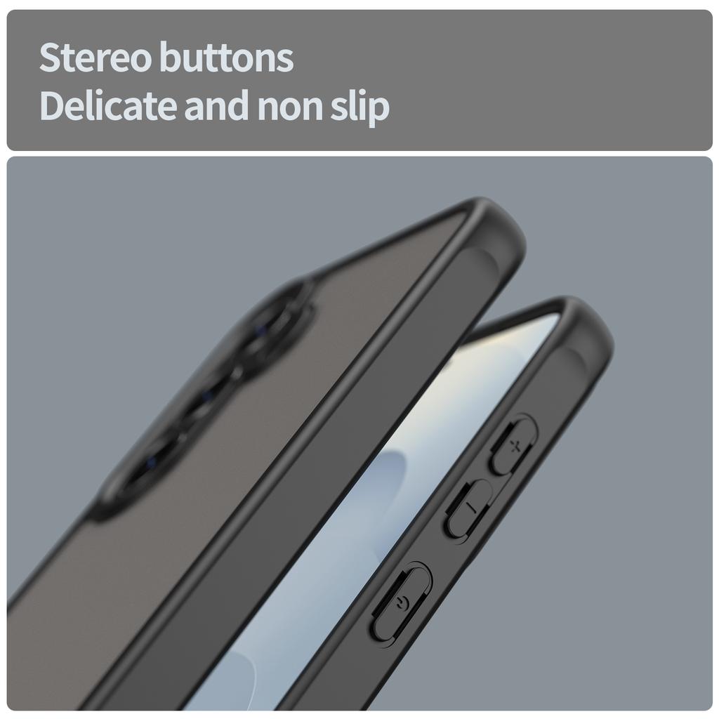 For Samsung Galaxy S24 Case with Screen Film WANLONFENG FD Series Skin Touch TPU PC Phone Back Cover