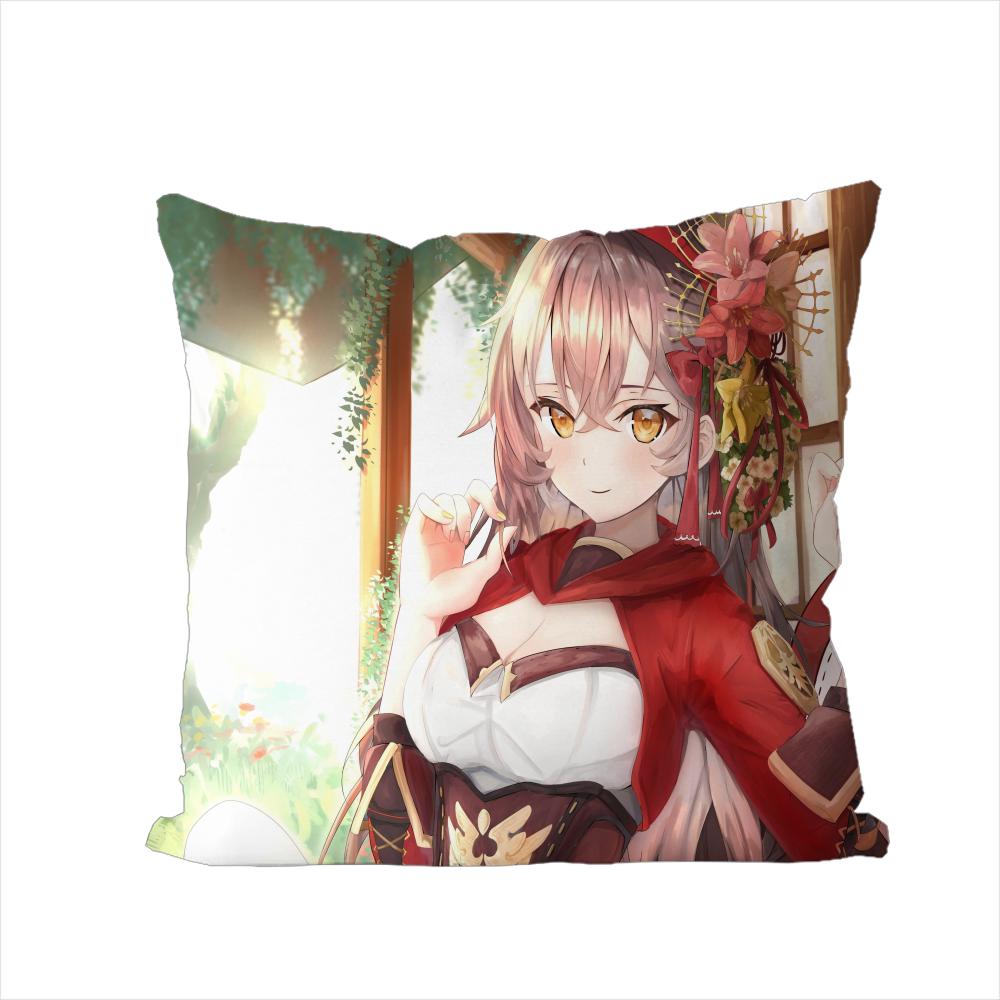 Genshin Impact Pillow Case For Car Sofa Decorative Home Doublesided Print Plush Square Throw Pillow Cushion Cover