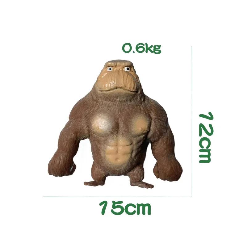 Amusing Gorilla Figurines Humorous Expression Squishy Monkey Statue Soft Stretchable Action Toy Desk Decoration Creative Gift