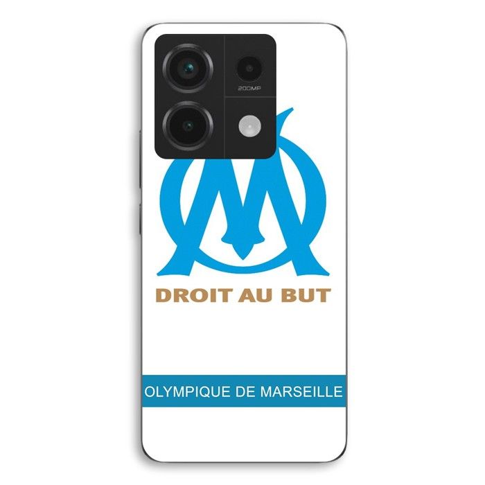 Coque Pour Xiaomi Redmi Note 13 Pro 5g logo OM Olympique de Marseille blanc Fond Maniacase