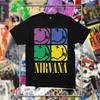 Nirvana Graficzna Unisex Okrągły Dekolt Bawełniana Krótki Rękaw Y2K Luźna Streetwear Vintage Moda Koszulka