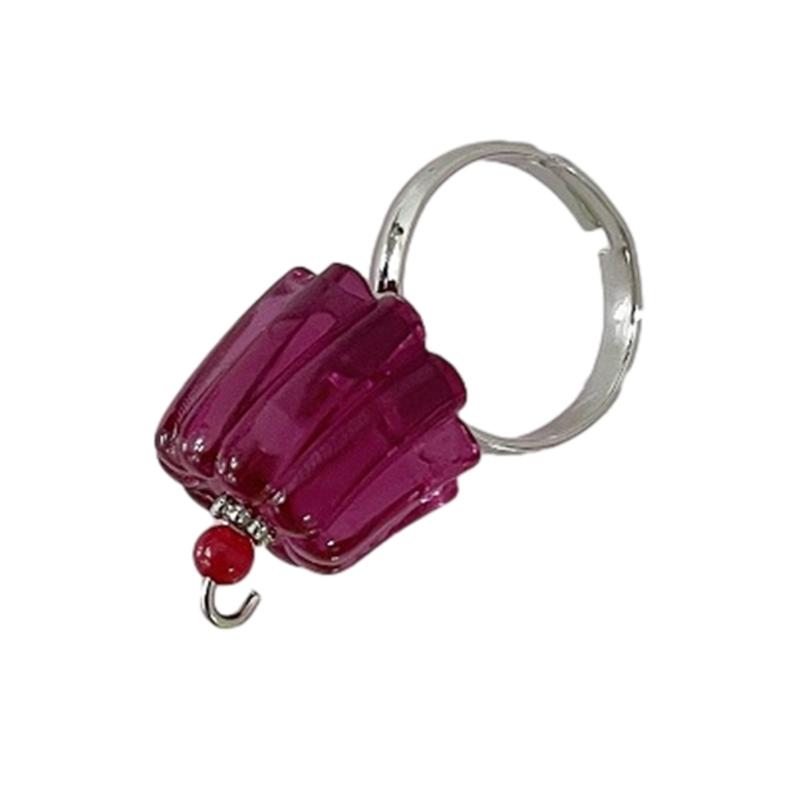 Colorful Jelly Pudding Stud Earrings Cute Fun Cartoon Cherry Rings Creative Personalised Jewelry Gift for Women Girls