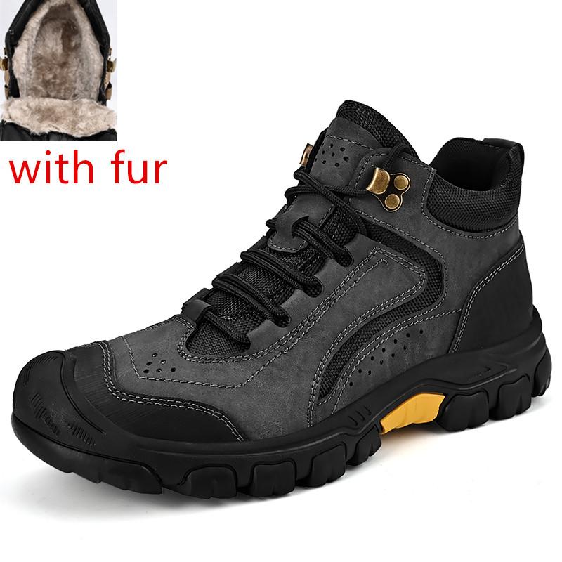 Fashion Winter Men Boots plush warm Warm Comfortable Outdoor Mens Snow Boots Men Cotton shoes lace up Working Ankle Boots men