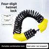 Bicycle Mini Password Steel Cable Lock Helmet Lock Bicycle Lock Cycling Accessories Equipment 4