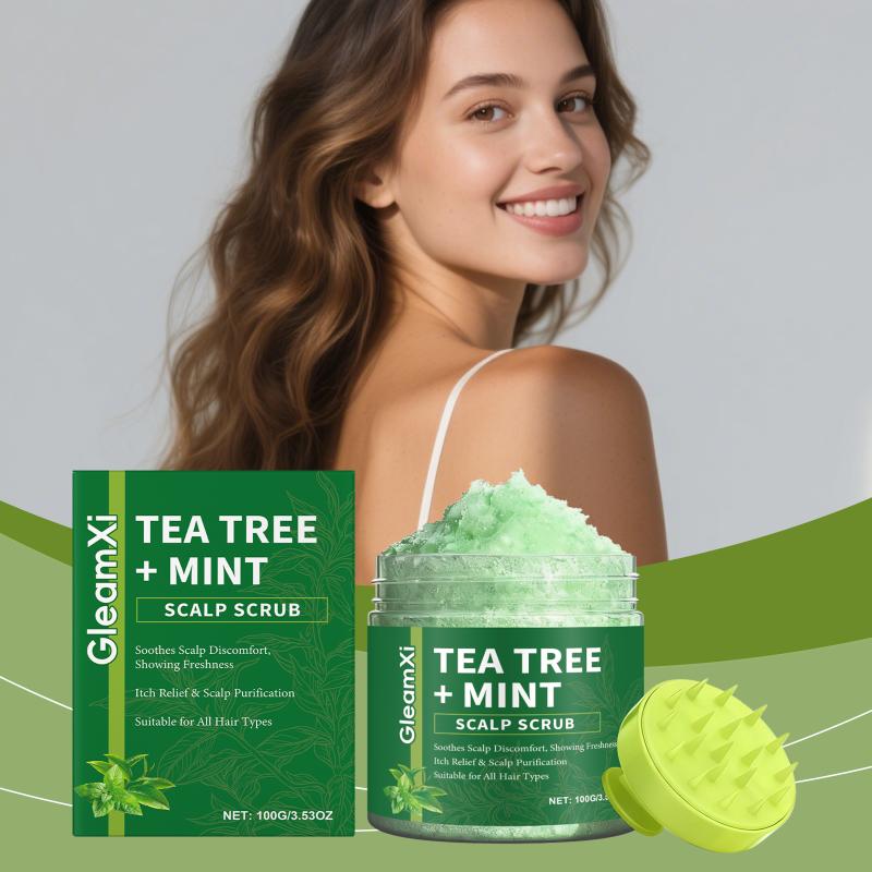 Tea Tree Scalp Scrub Deep Cleansing Exfoliating for Oily Hair Removes Dandruff Nourishing Smooth Shiny Hair Care at Home