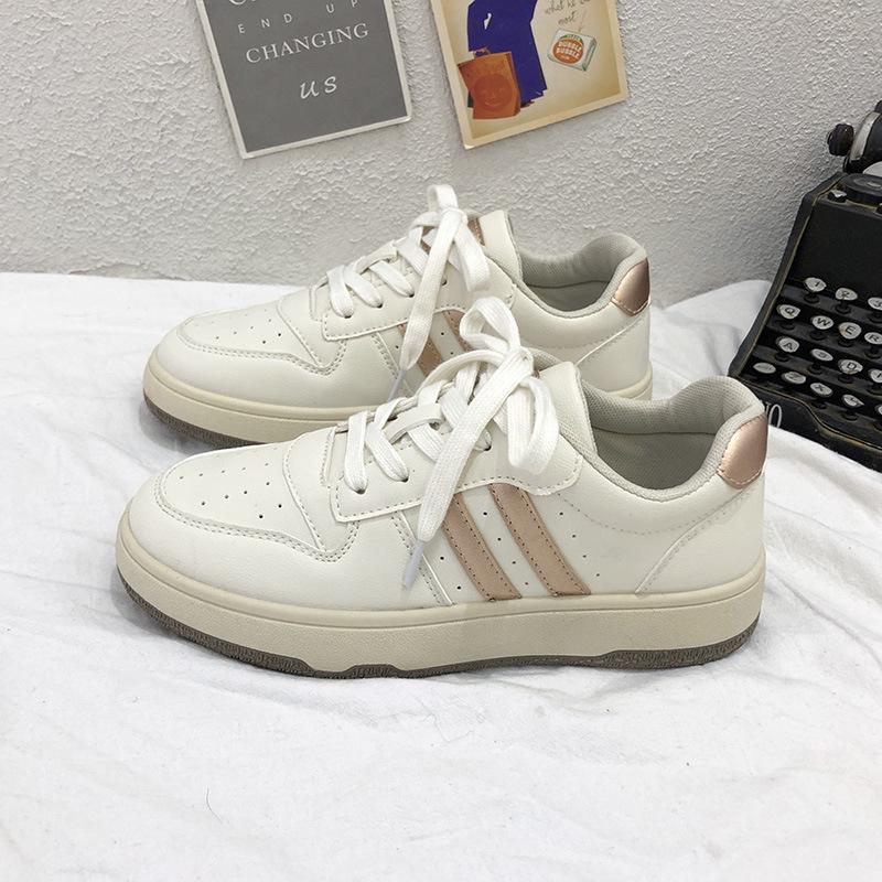 

Женские универсальные кроссовки для скейтбординга Dexun: Двухполосная белая, новая студенческая повседневная спортивная обувь (Модель KDL-BX001) 35