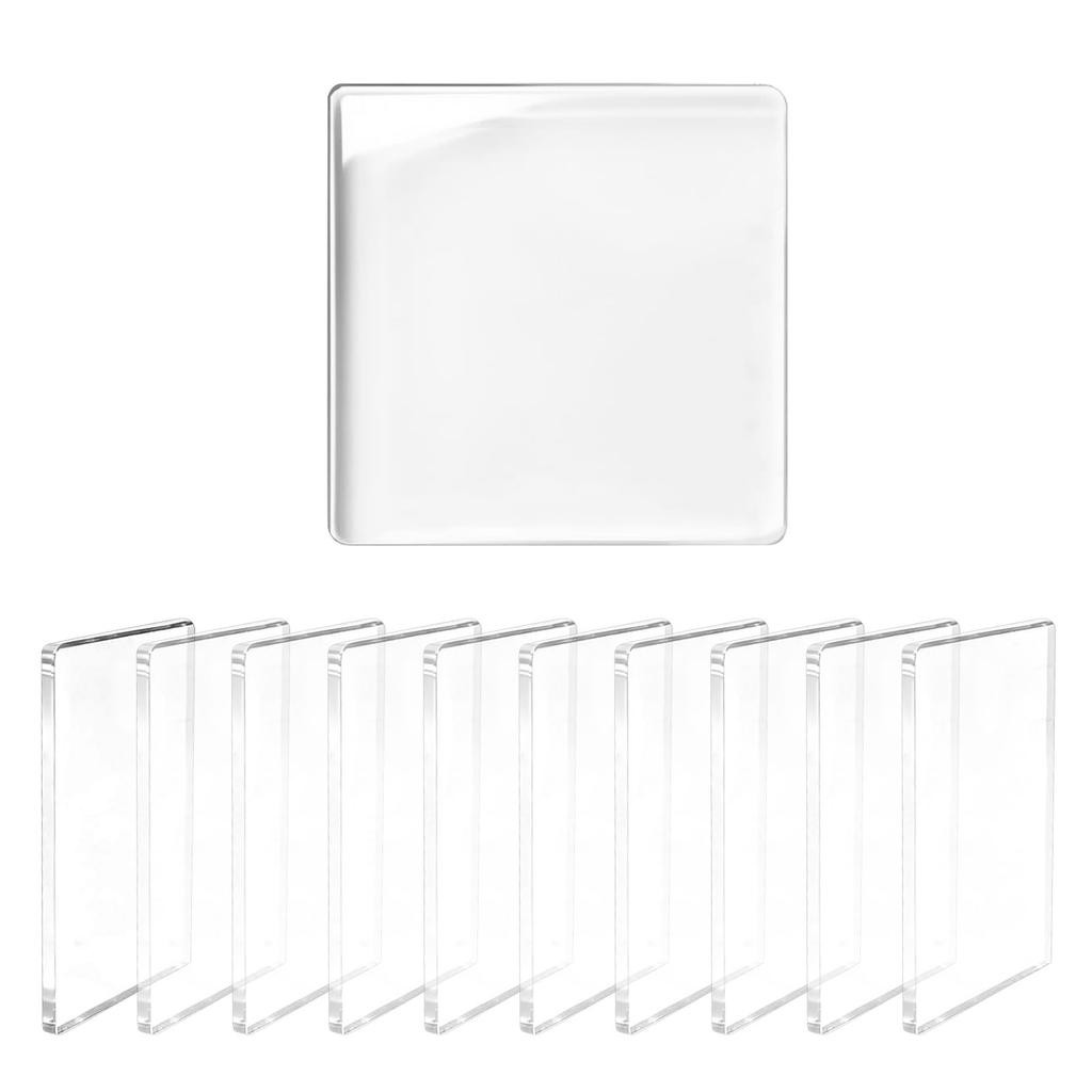 Clear Acrylic DIY Refrigerator Magnet Set Square Shape Durable Transparent Acrylic Blocks for Custom Decoration and Craft Projects