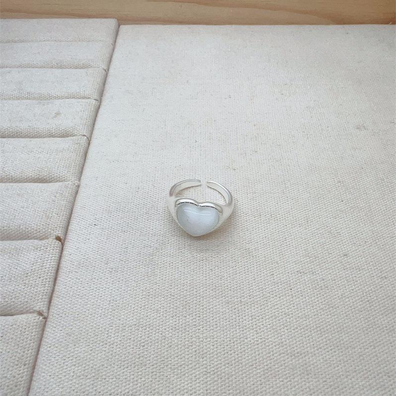 Elegant Moonstone Heart Adjustable Women s Ring - Sweet Cool Luxury Design Adjustable