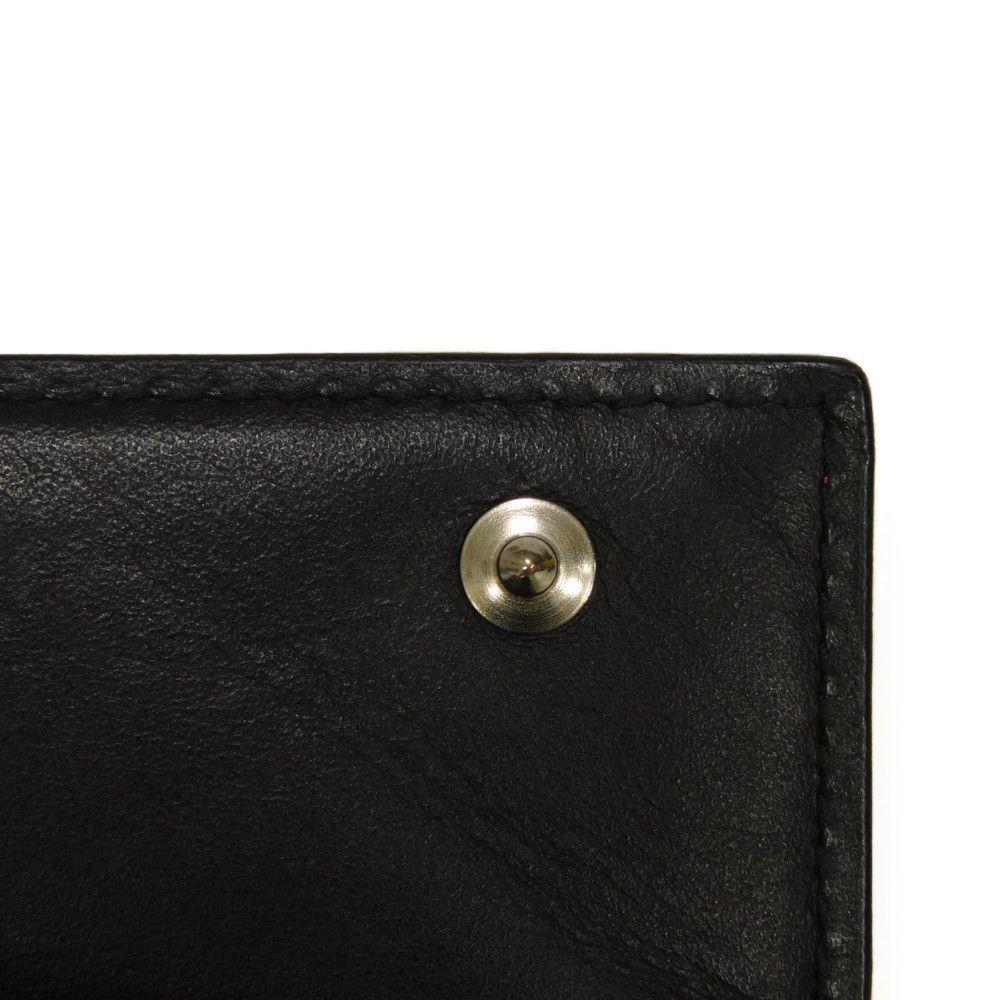 Used 12695 Small Vertical Trifold Wallet 107.55GS97 7942 Calfskin Black Repeat Anagram Pink Women's from Japan AUTHENTIC