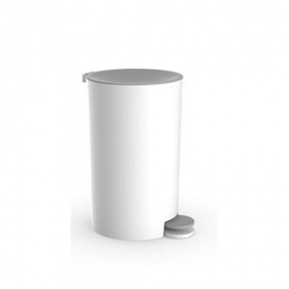 Buy Trash Bin Bathroom Furniture White Gray Plastic 16 X 25.5 Cm 69851