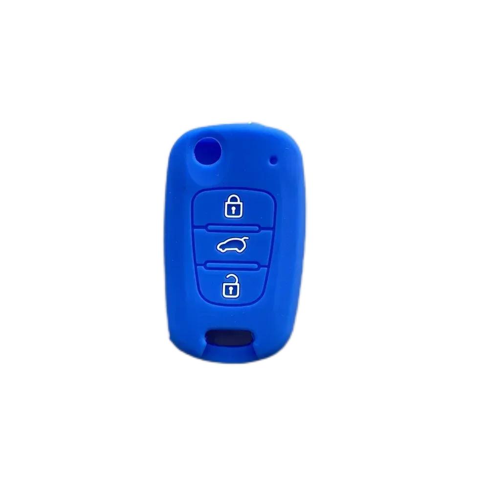 For Hyundai Elantra Accent I20 I30 Ix20 Ix35 Kia Sportage Rio3 Soul Optima Ceed Pro K5 K2 Silicone Car Key Case Cover Keychain