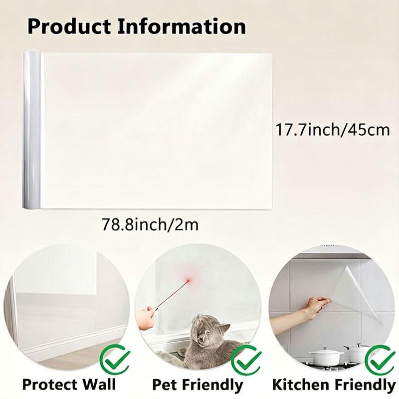 Kitchen Transparent Static and Self-Adhesive Protective Film Oil-Proof Wall Sticker Heat-Resistant Wall Cabinet Home Decor