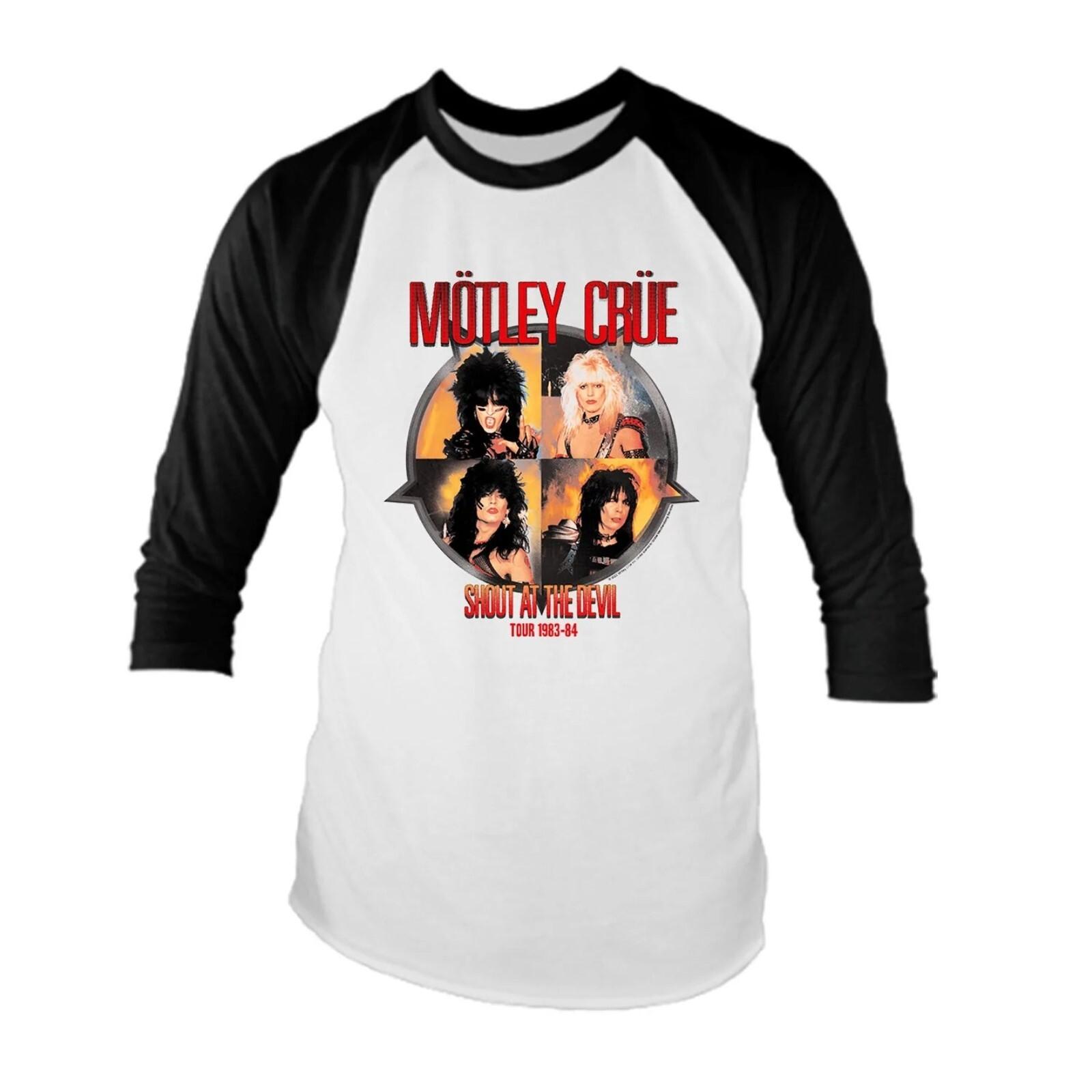 MOTLEY CRUE cd lgo SHOUT AT THE DEVIL TOUR 1983-84 Official RAGLAN SHIRT 3XL New L
