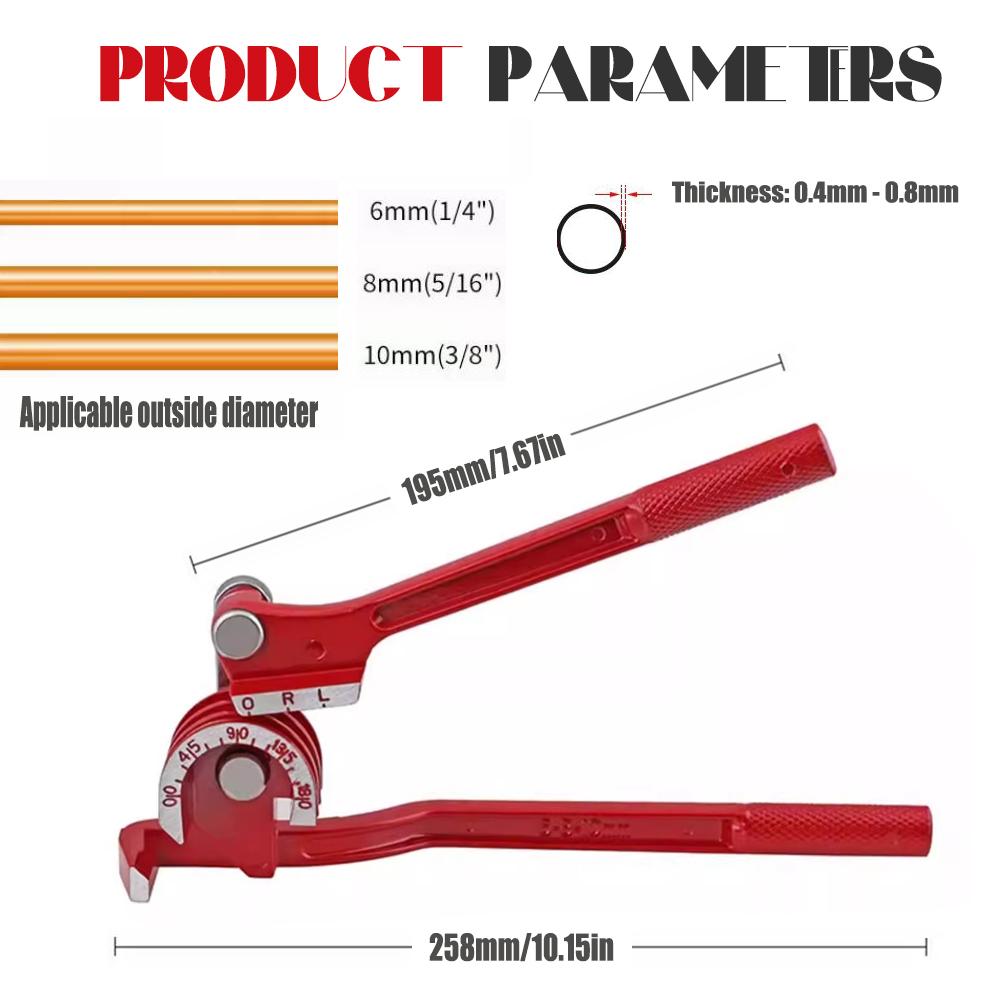 1/4 Zoll 5/16 Zoll 3/8 Zoll Bremsleitung Rollmessing Kupferrohr Rohr Manuelles Biegewerkzeug Typ Kraftstoff Bremsleitung Bieger Handwerkzeug