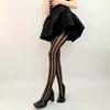 Collant da Donna Vintage Sexy Trasparenti a Righe Verticali Larghe Calzetteria Classica Retrò