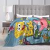SpongeBob SquarePants Cartoon Blankets Fleece  Lightweight Thin Throw Blanket for Bedroom Sofa Bed Rug