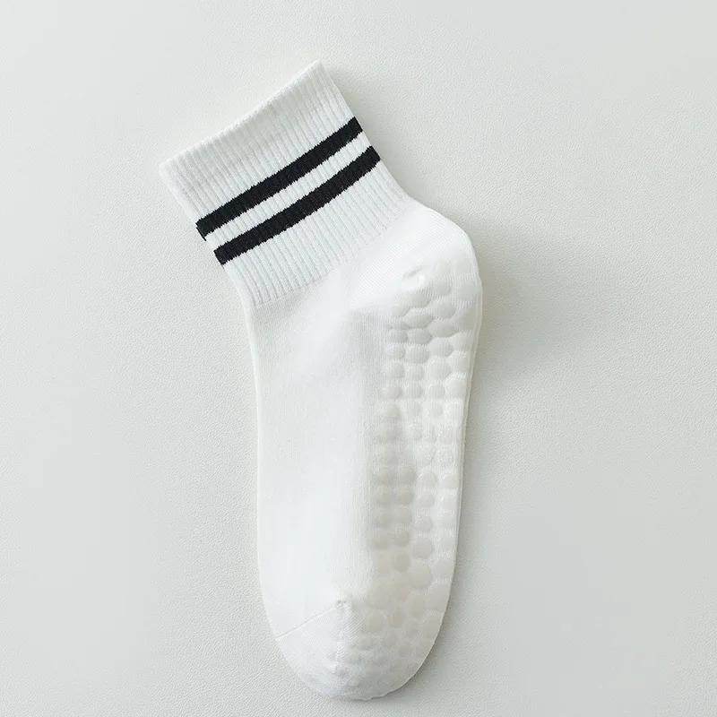 Yoga Socks Women Professional Silicone Non-slip Pilates Socks Casual Striped Cotton Indoor Floor Gym Fitness Dance Sports Socks