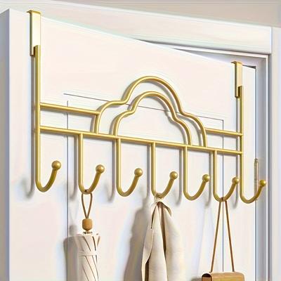 1pc Modern Cast Iron Cloud Door Topper Rack, Wall-Mounted Metal Clothes Hanger, No Drilling Required, for Bags, Hats, Bathrobes, Coats Home Storage