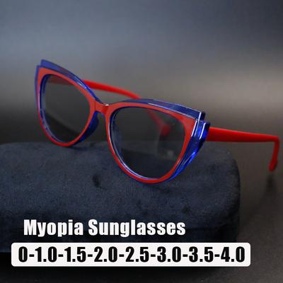Fashionable Cat Eye TR90 Myopia Glasses UV Blue Light Protection Luxury Minus Diopter Eyewear Short Sight